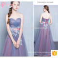 Western Style Long Purple In Stock Lace Appliqued Off-Shoulder Bridesmaid Dress